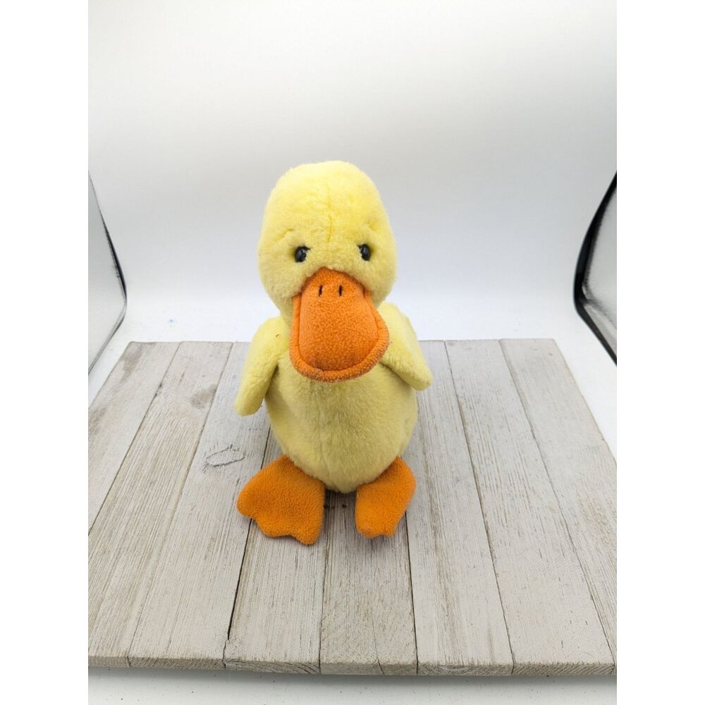 Ty Beanie Buddies Yellow Orange Quackers The Duck 10" Plush Stuffed 1998